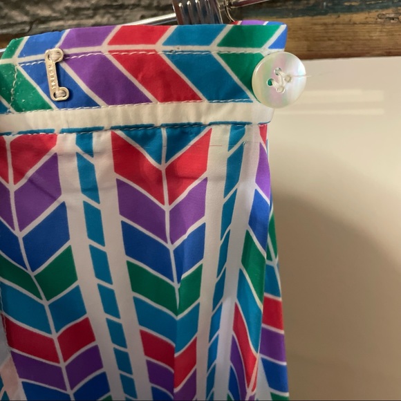 Vintage Evan Picone Multicolour Chevron Pattern Pleated Skirt Size 8 - Picture 10 of 14